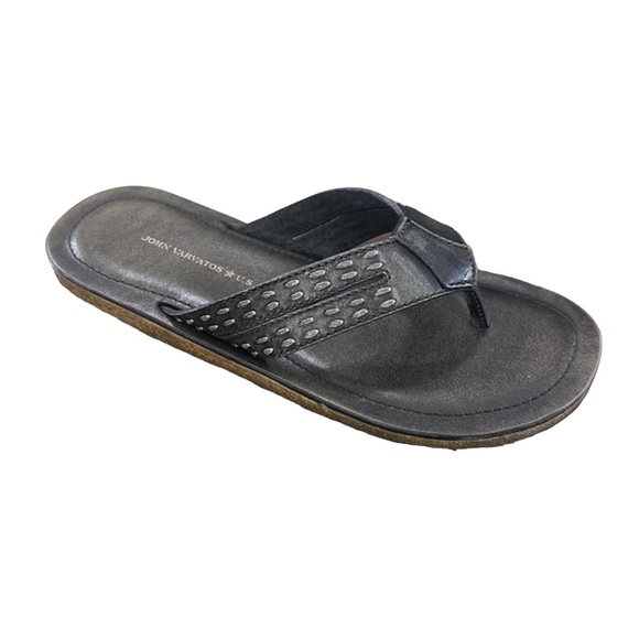 John Varvatos Thong Sandals Star USA Tobago Stitched Leather Slip Ons Slides Box - Picture 11 of 15